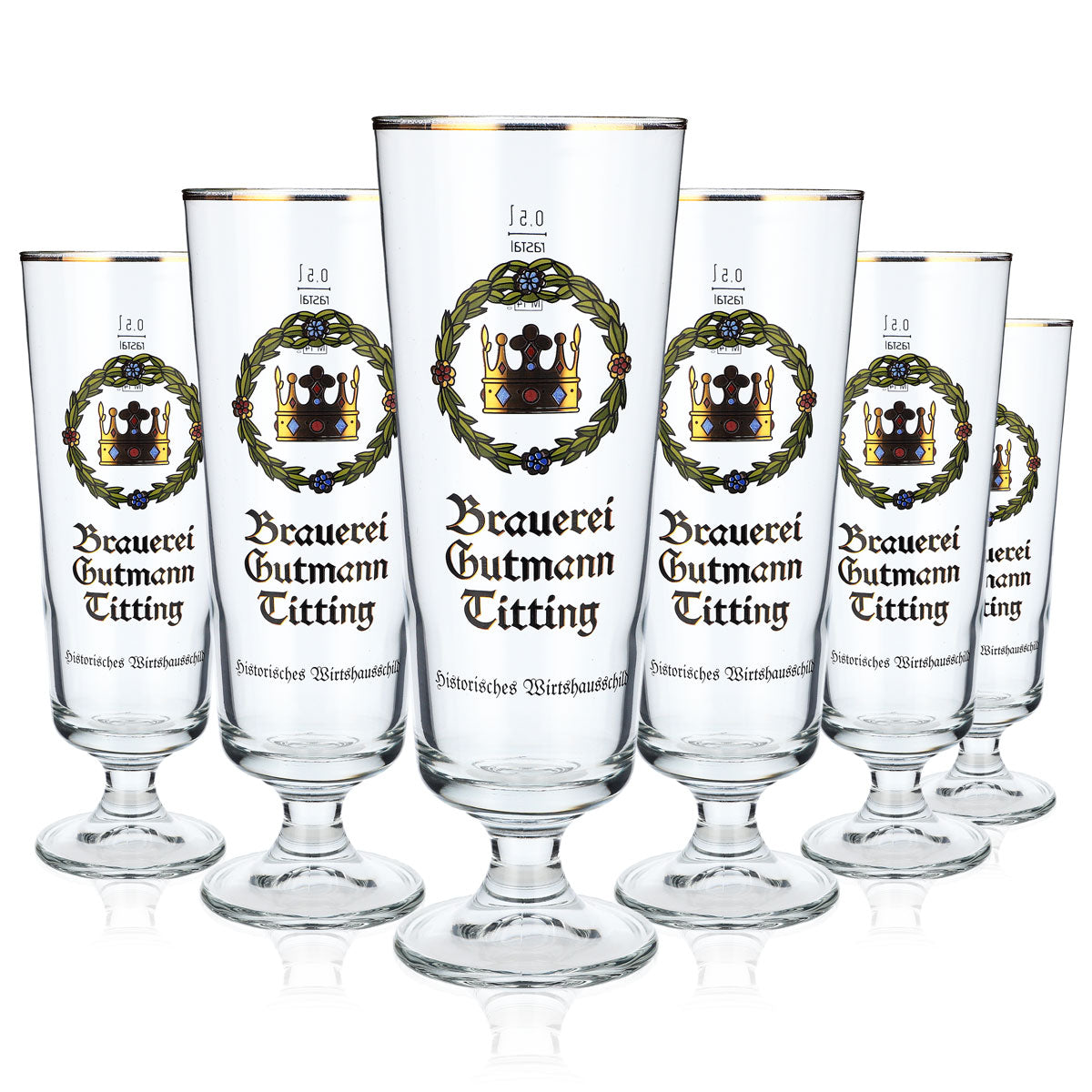 6 bicchieri da birra Gutmann Titting da 0,5 l con corona e beccuccio – Vista 5