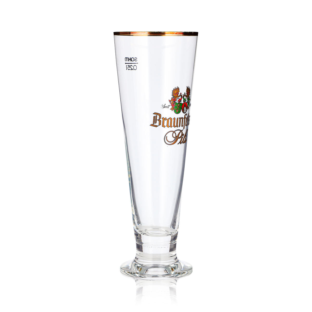 6 bicchieri da birra Braunfelser da 0,25 l, a forma di coppa con bordo dorato, modello Pils Sahm (set da 6) – Vista 4