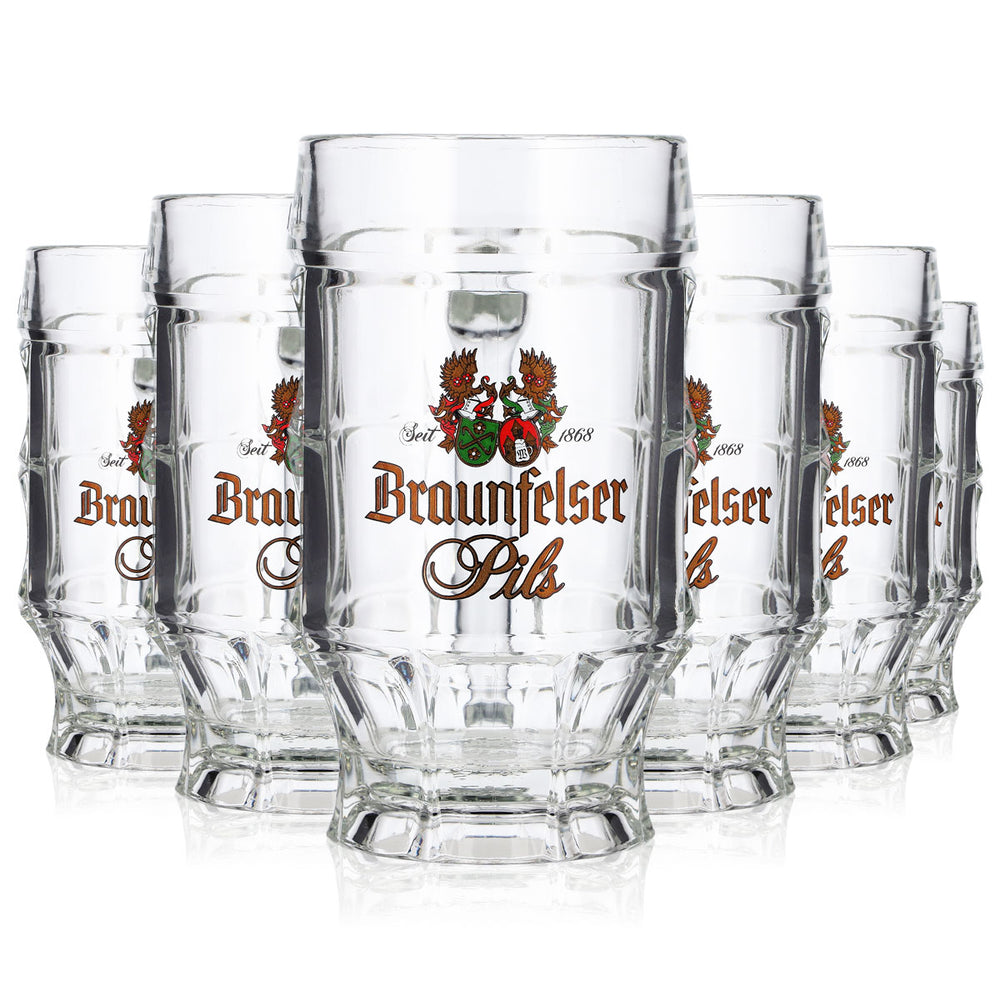6 bicchieri da birra Braunfelser da 0,3 l, modello "Krug Sahm", Strasburgo