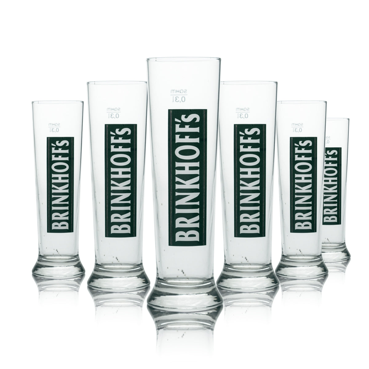 6 bicchieri Brinkhoffs da birra da 0,3 l, forma a stelo, calibrati, per birrifici e ristoranti
