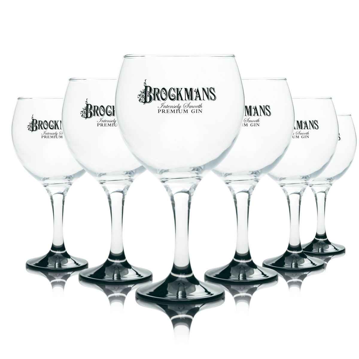 6 bicchieri da gin Brockmans 60 cl, bicchieri a forma di palloncino, neri, bicchieri per tonic, Coppa Longdrink Bar