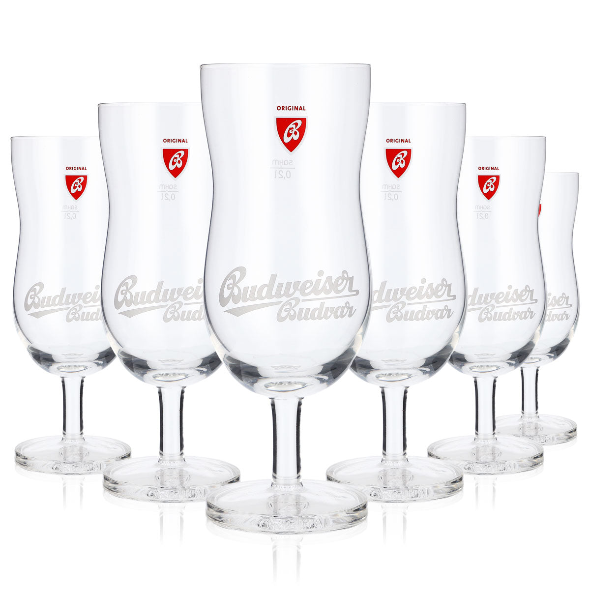 6 bicchieri da birra Budweiser da 0,25 l Bicchieri da birra a calice Bicchieri sagomati