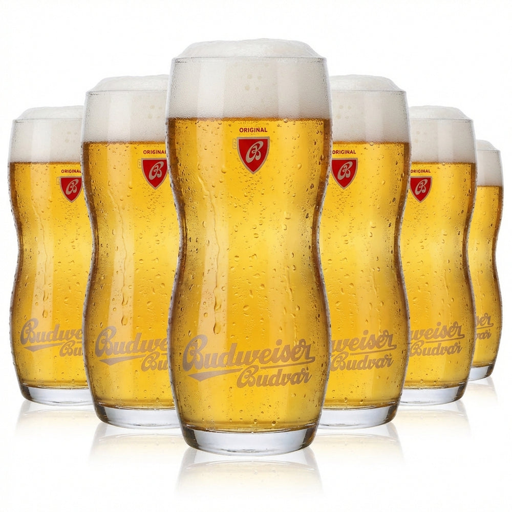 6 bicchieri da birra Budweiser 0,5 L Bicchieri da birra con profilo Bicchieri di design Budvar
