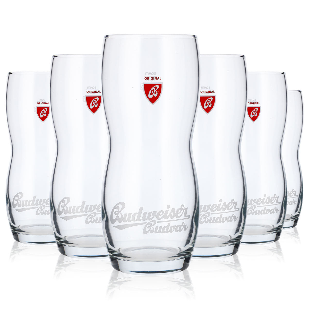 6 bicchieri da birra Budweiser 0,5 L Bicchieri da birra con profilo Bicchieri di design Budvar – Vista 5