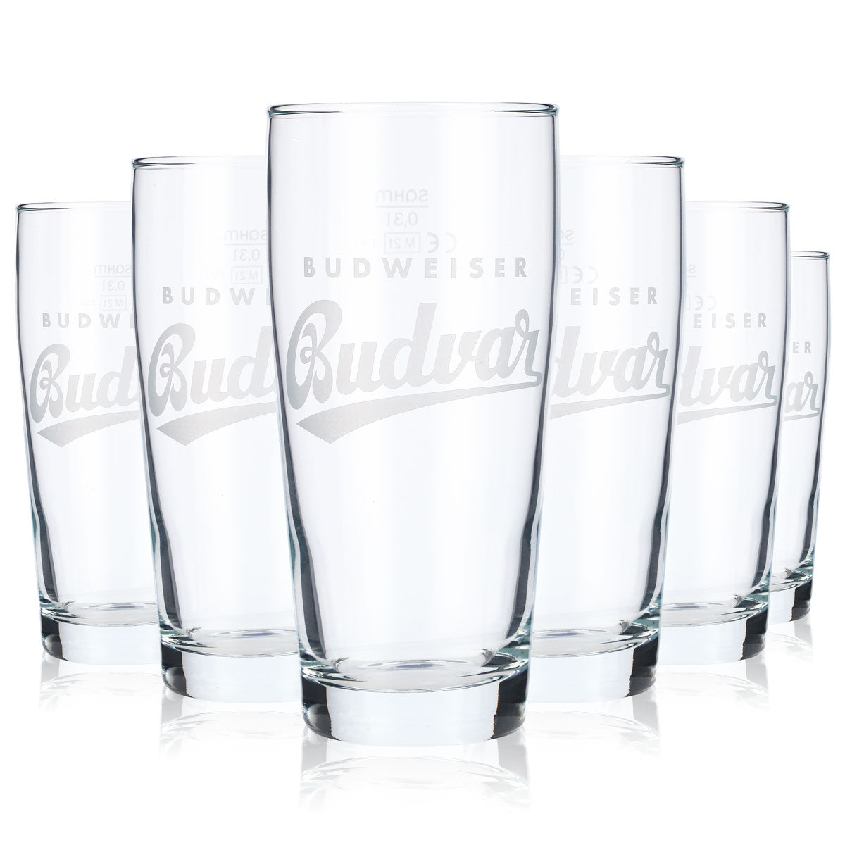 6 bicchieri da birra Budweiser Bicchieri da birra Tazze 0,3 l Budvar Logo satinato – Vista 5