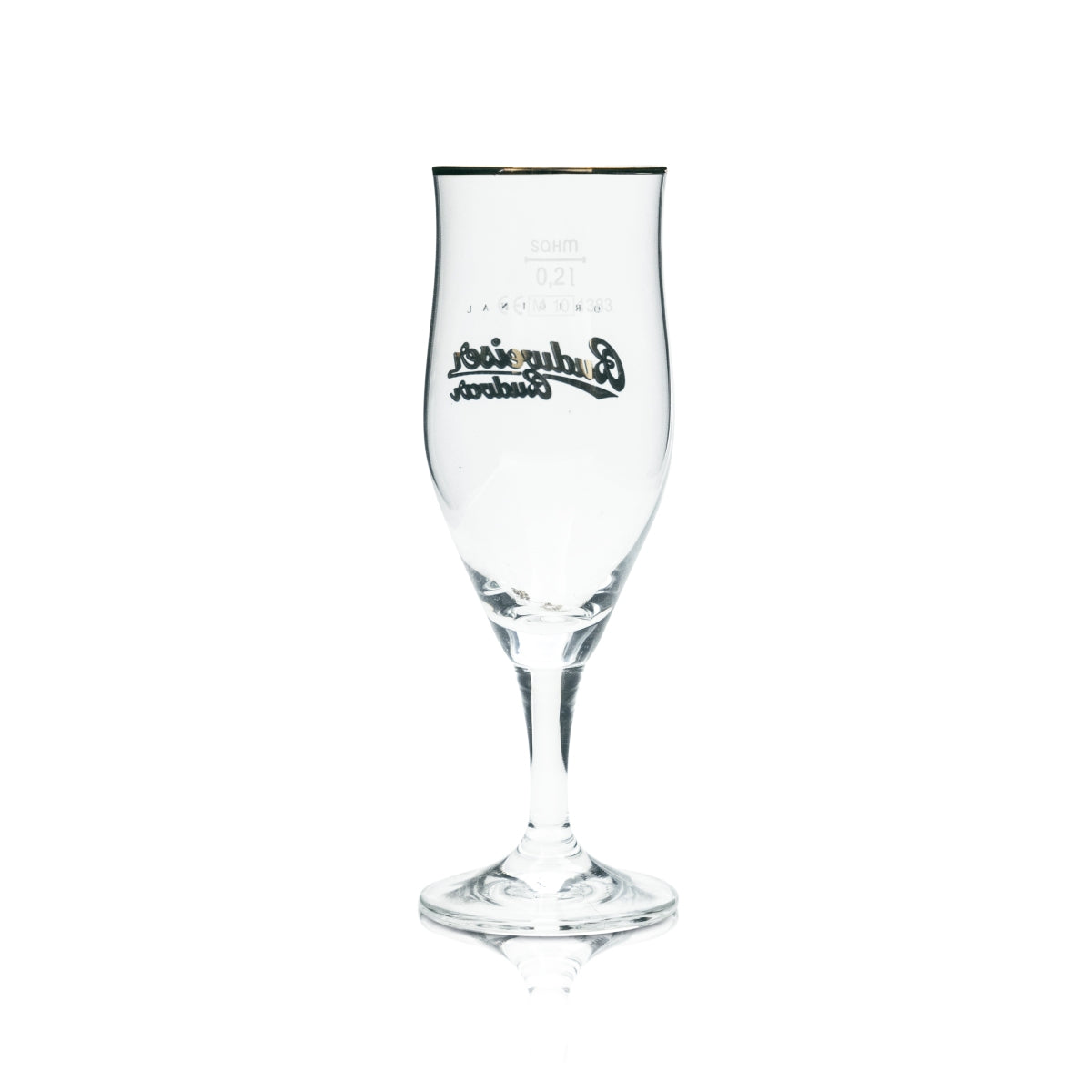 6 bicchieri Budweiser 0,2 l a forma di coppa con bordo dorato Budvar Czech Lager Pils Beer Gläser – Vista 3