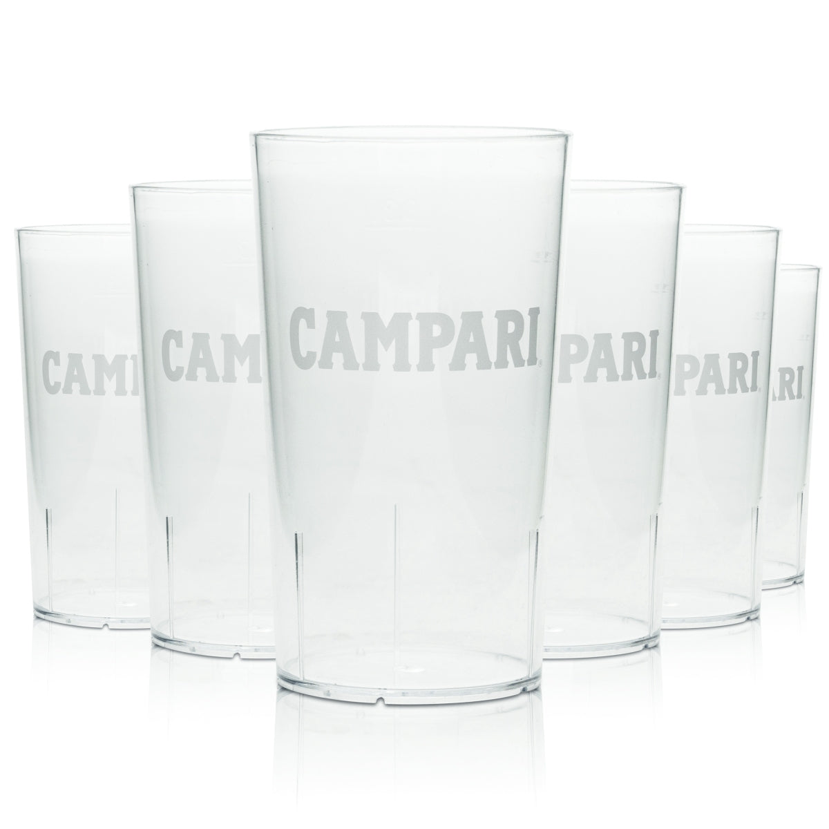6 bicchieri riutilizzabili Campari 0,3 l in vetro e plastica per festival e feste