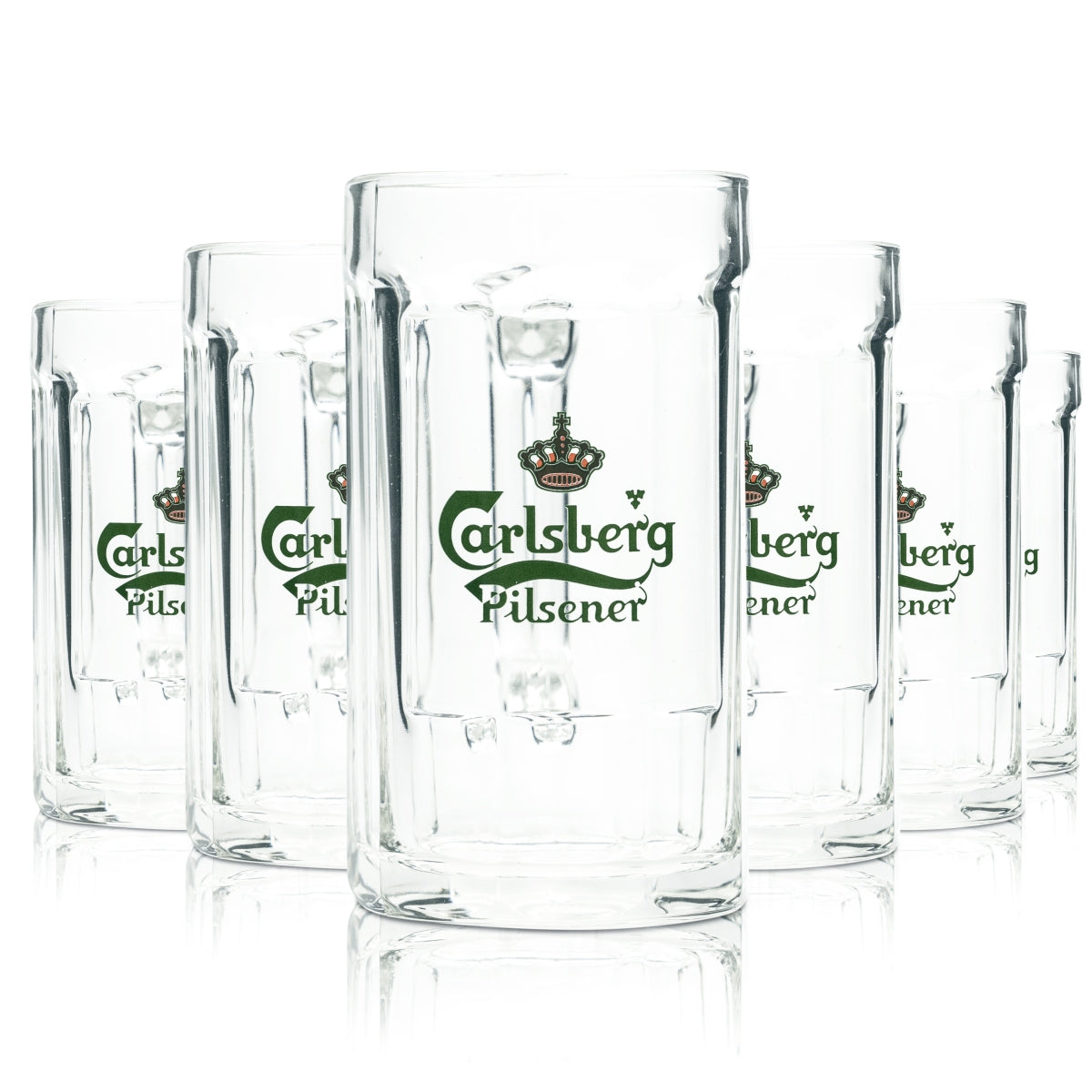 6 bicchieri da birra Carlsberg 0,25 l boccale Humpen Seidel Danish Lager Gastro Beer