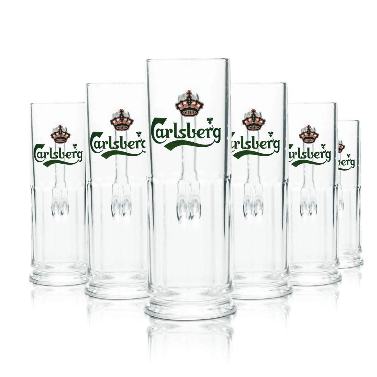 6 bicchieri da birra Carlsberg in vetro da 0,2 l, forma a boccale, birrificio Pilsener
