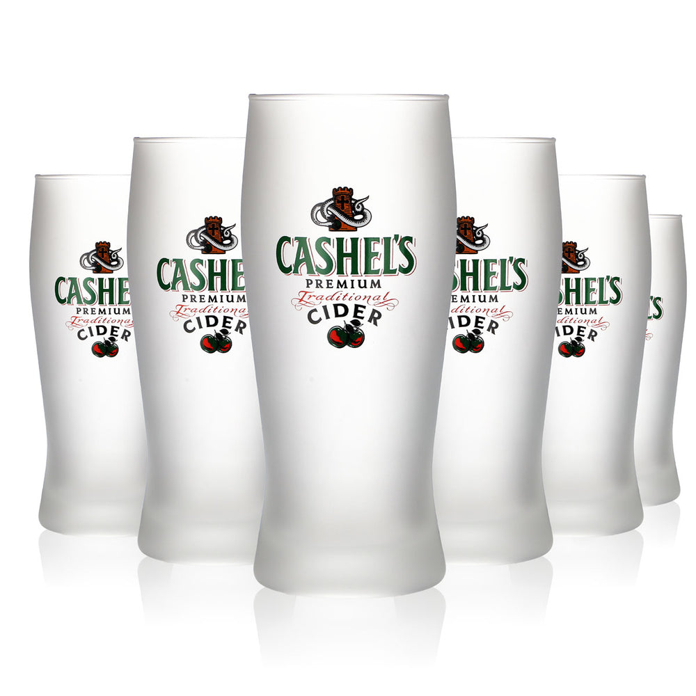 6 bicchieri Cashels da 0,3 l completamente satinati Irish Beer in vetro smerigliato