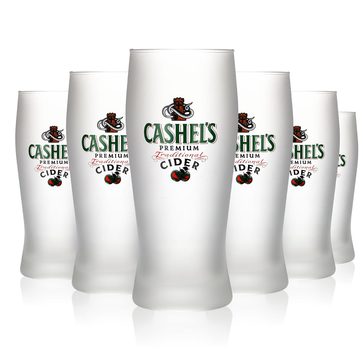 6 bicchieri Cashels da 0,3 l completamente satinati Irish Beer in vetro smerigliato