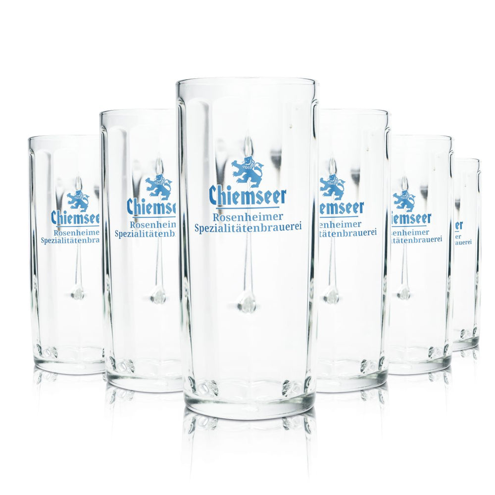 6 bicchieri da birra Chiemseer 0,5 l, boccale Seidel, bicchieri da birra, birrificio Rosenheim