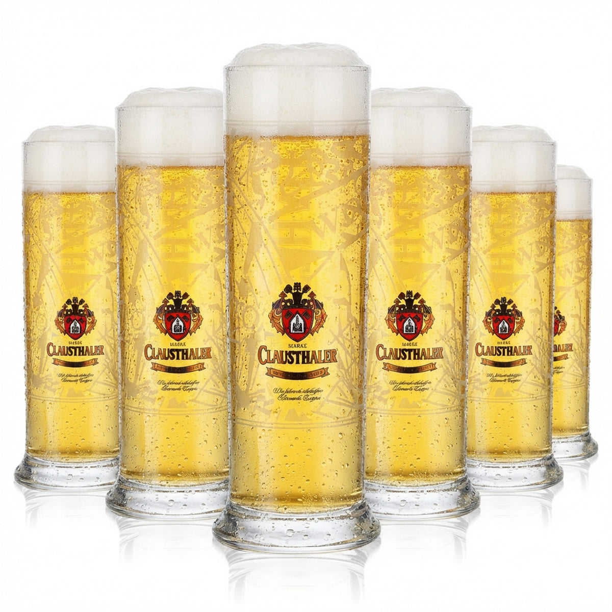 6 bicchieri da birra Clausthaler da 0,3 l, forma a calice, World Sataniert Sahm Berlin