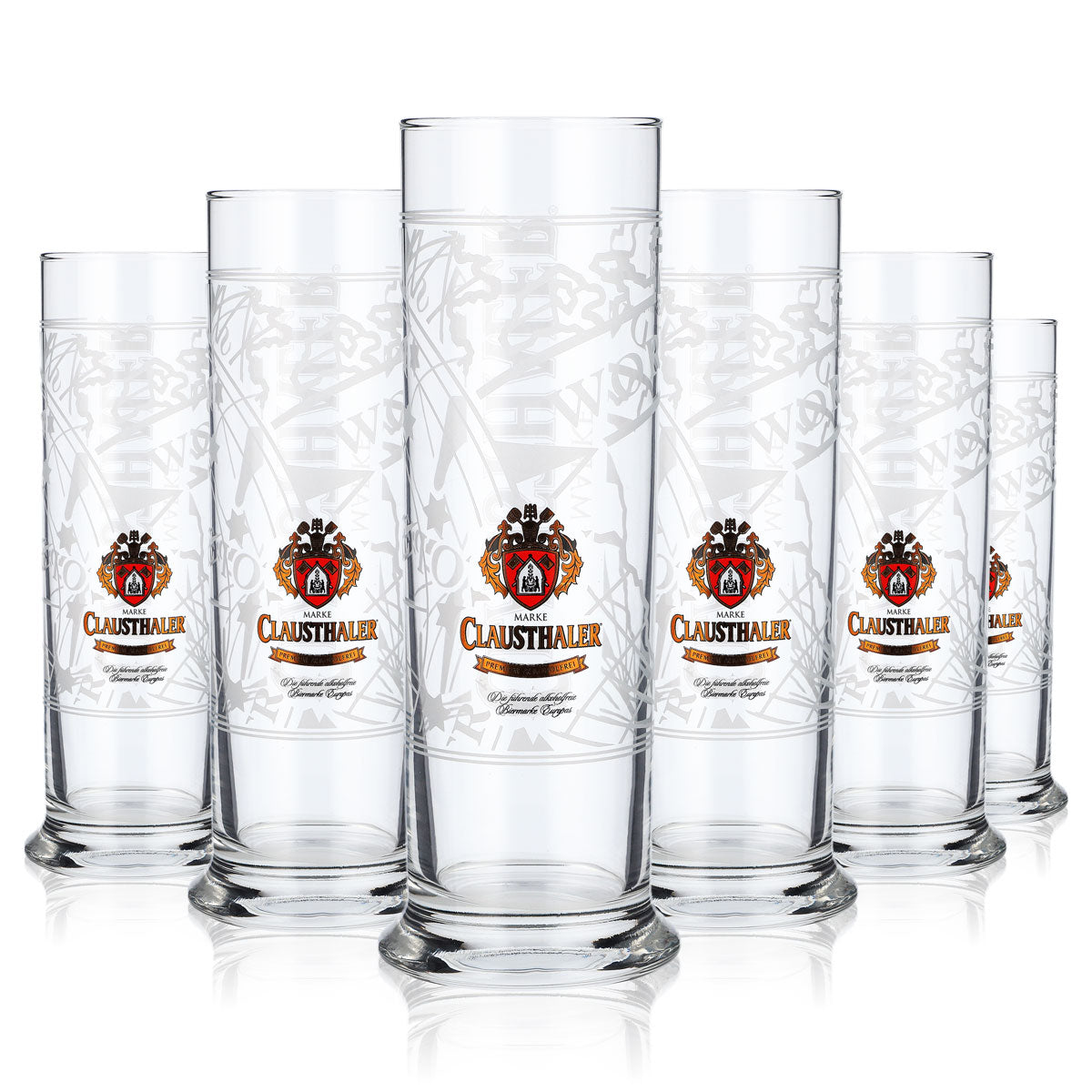 6 bicchieri da birra Clausthaler da 0,3 l, forma a calice, World Sataniert Sahm Berlin – Vista 6
