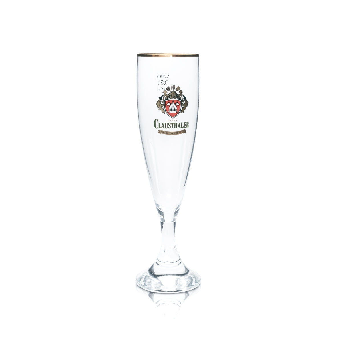 6 bicchieri da birra Clausthaler 0,3 l a forma di coppa con bordo dorato, senza alcol, per bar e ristoranti – Vista 4