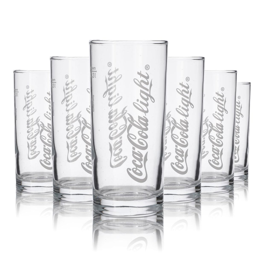 6 bicchieri in vetro Coca Cola Retro Kult "Coca Cola Light 0,3 l Logo verticale