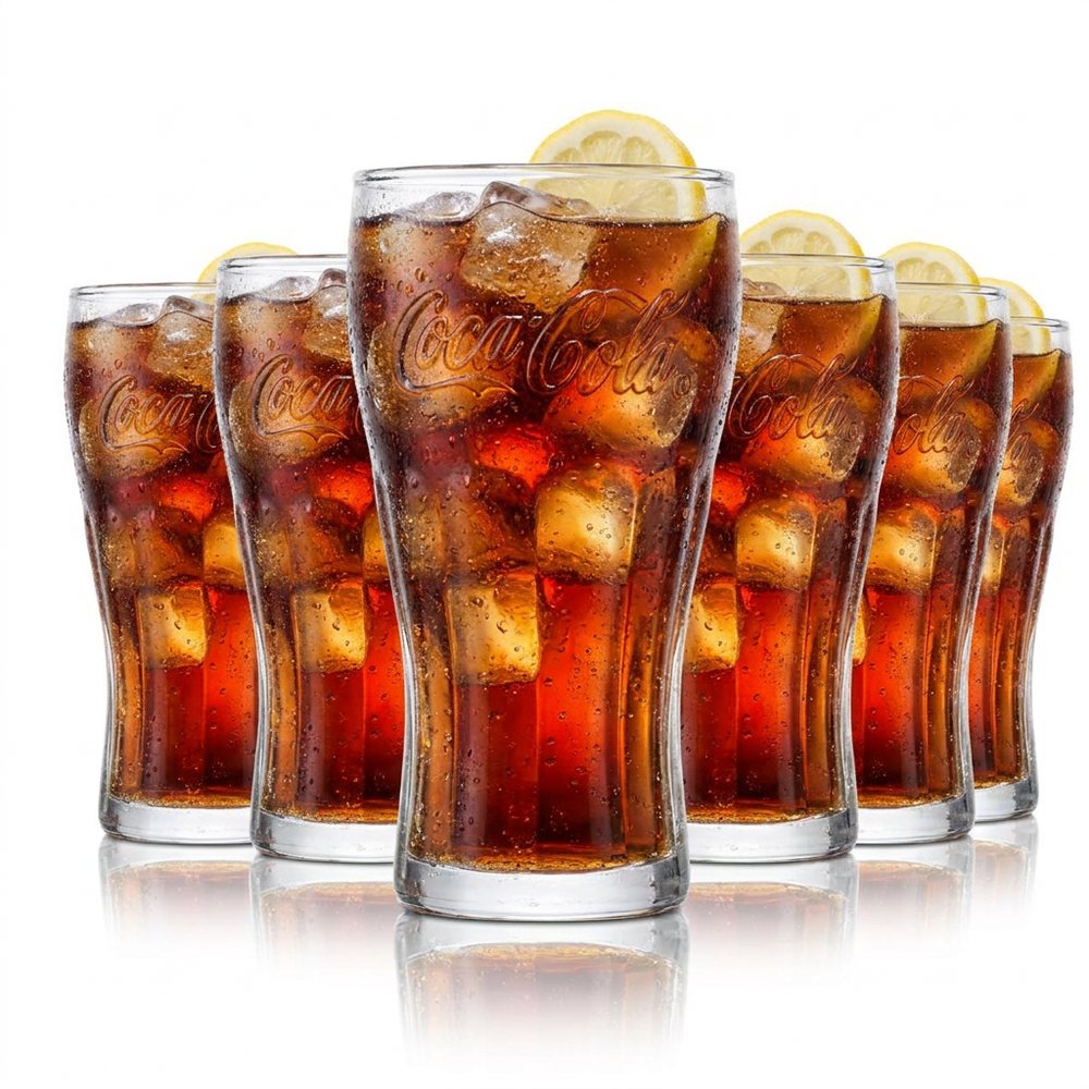 6 bicchieri Coca Cola Contour da 0,2 l Bicchieri per bibite analcoliche Limonata Mix Calibrati Gastronomia