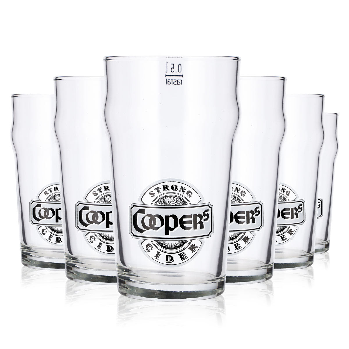 6 bicchieri da vino Coopers da 0,5 l, bicchieri da sidro Strong Coopers, bicchieri da birra Rastal