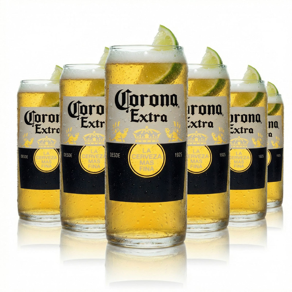 6 bicchieri da birra Corona 0,33 l, forma a calice, vetro gastronomico, birra leggera