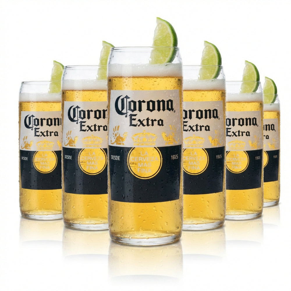 Set di 6 bicchieri da birra Corona da 0,5 l - elegante rilievo calibrato per la ristorazione