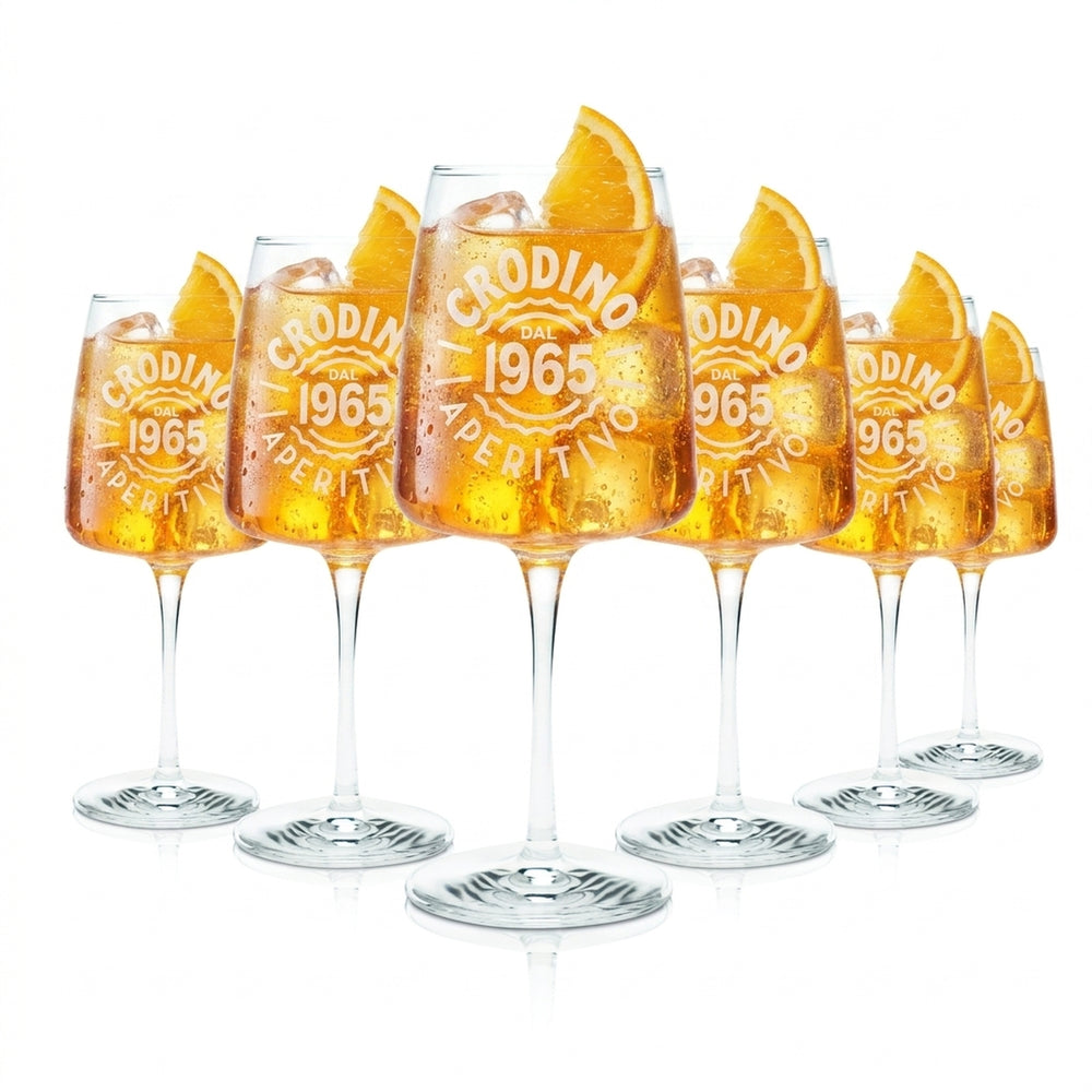 6 bicchieri da aperitivo Crodino 48 cl, bicchieri da vino 1965, bicchieri da cocktail, bicchieri da long drink, amaro