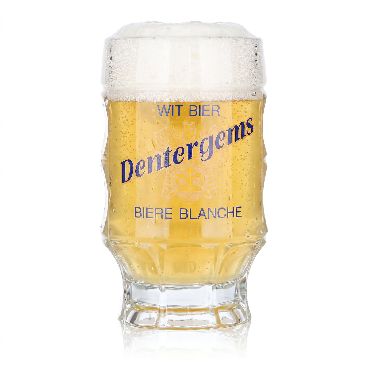 6 bicchieri da birra Dentergems da 0,25 l, forma a boccale, con scritta blu e dettagli gialli (set da 6) – Vista 2