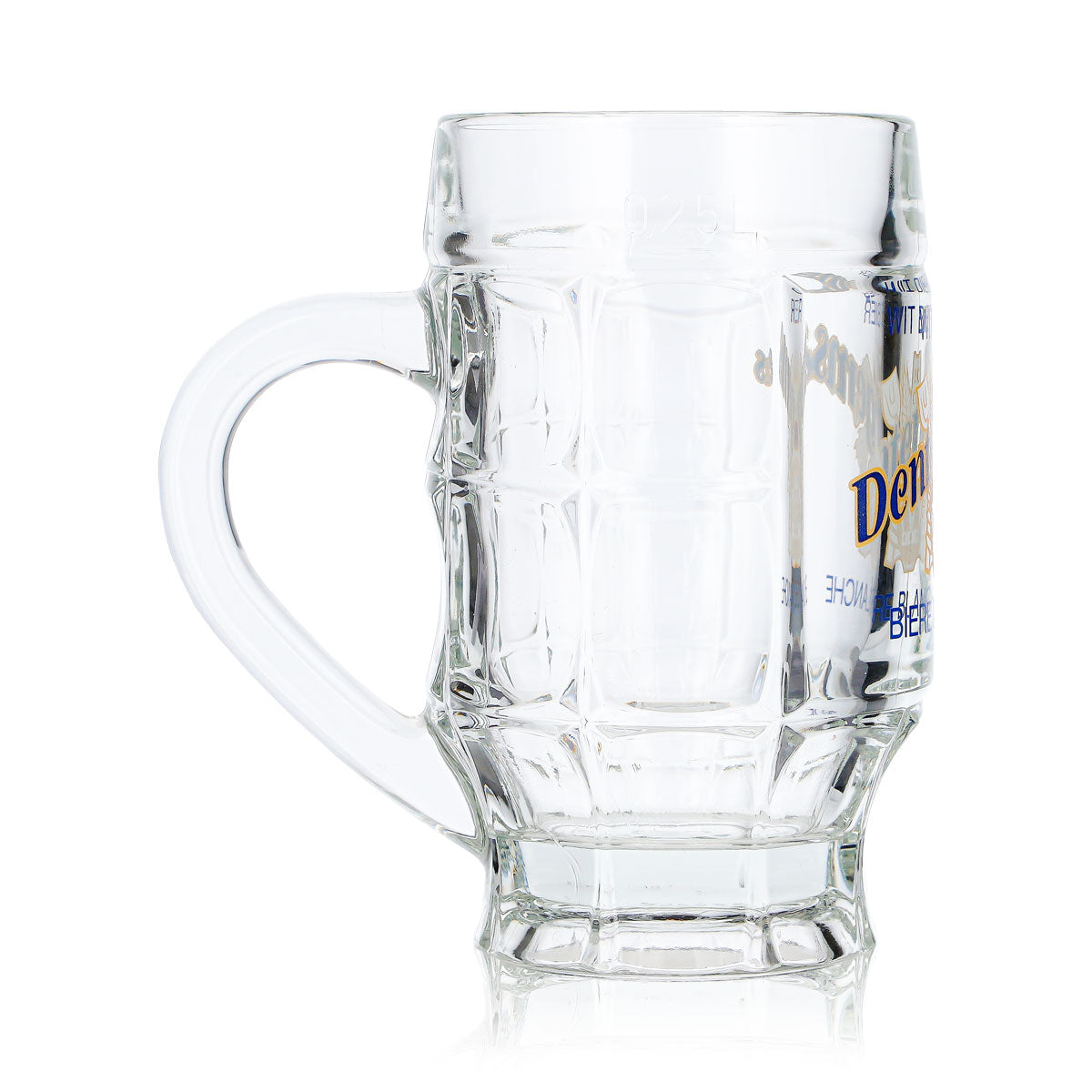 6 bicchieri da birra Dentergems da 0,25 l, forma a boccale, con scritta blu e dettagli gialli (set da 6) – Vista 5