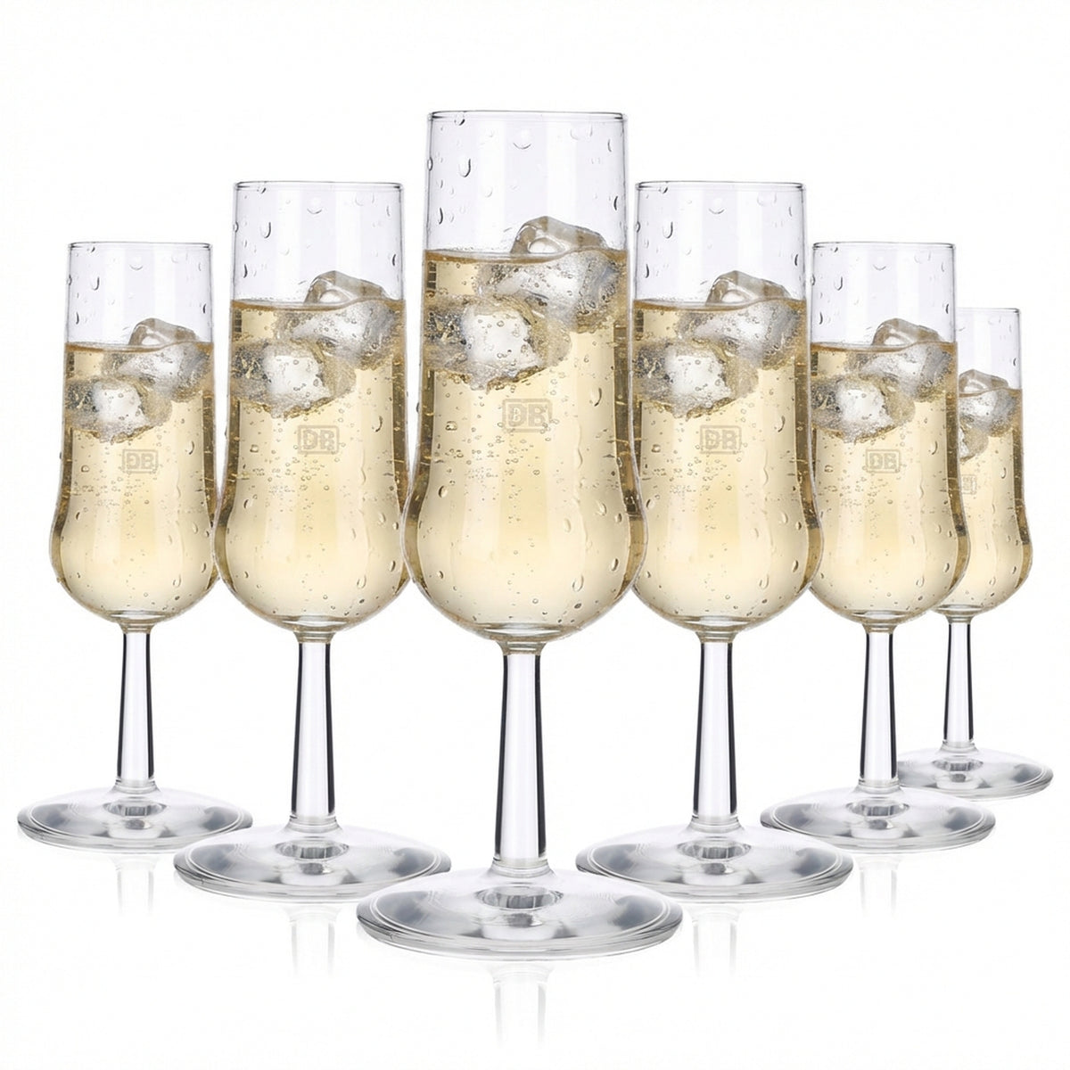 6x Deutsche Bahn DB Bicchieri da spumante in vetro 0,15 l Set di flûte per champagne Secco
