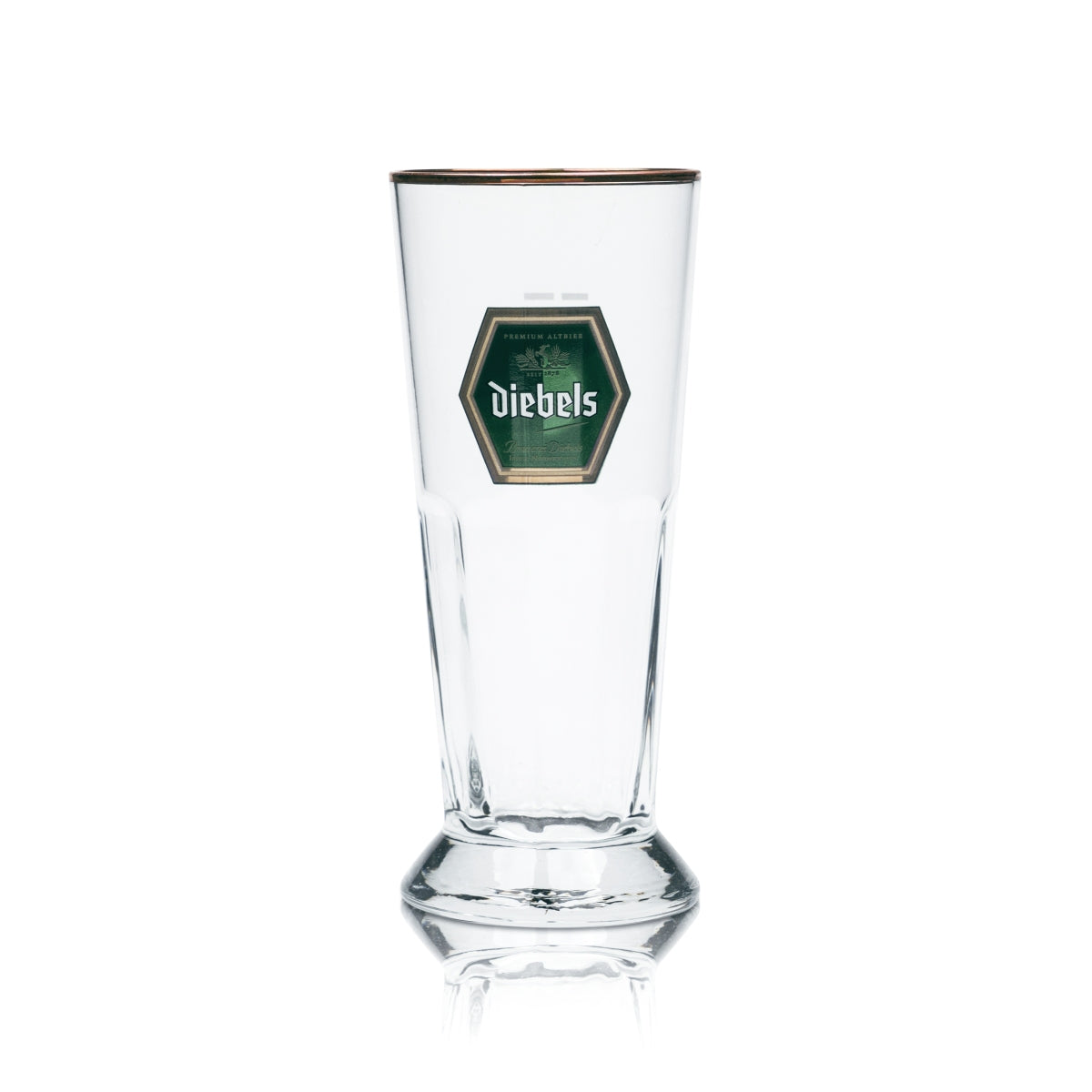 6 bicchieri da birra Diebels 0,25 l, forma a tulipano con bordo in rilievo color rame, birrificio Cup Bar – Vista 2