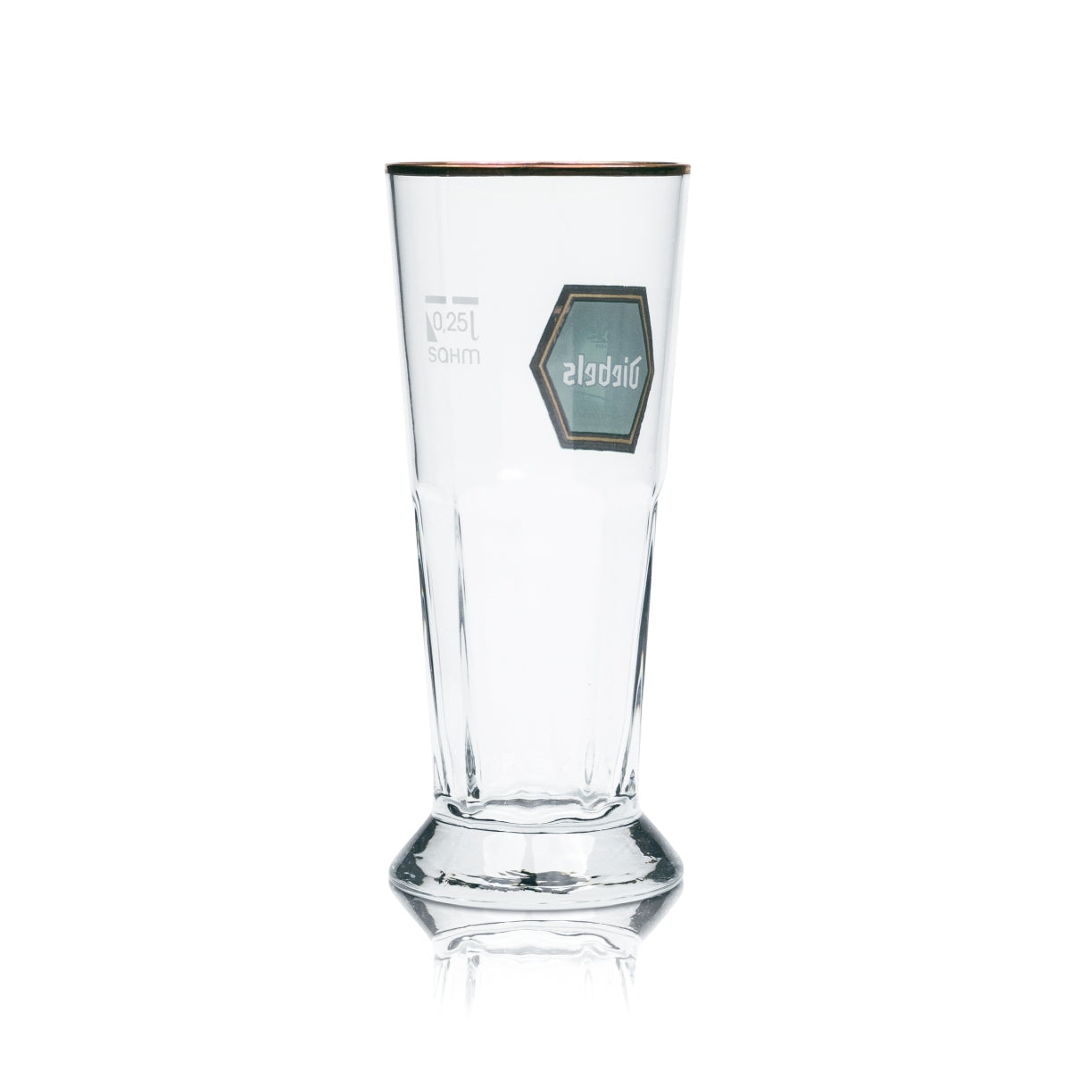 6 bicchieri da birra Diebels 0,25 l, forma a tulipano con bordo in rilievo color rame, birrificio Cup Bar – Vista 3