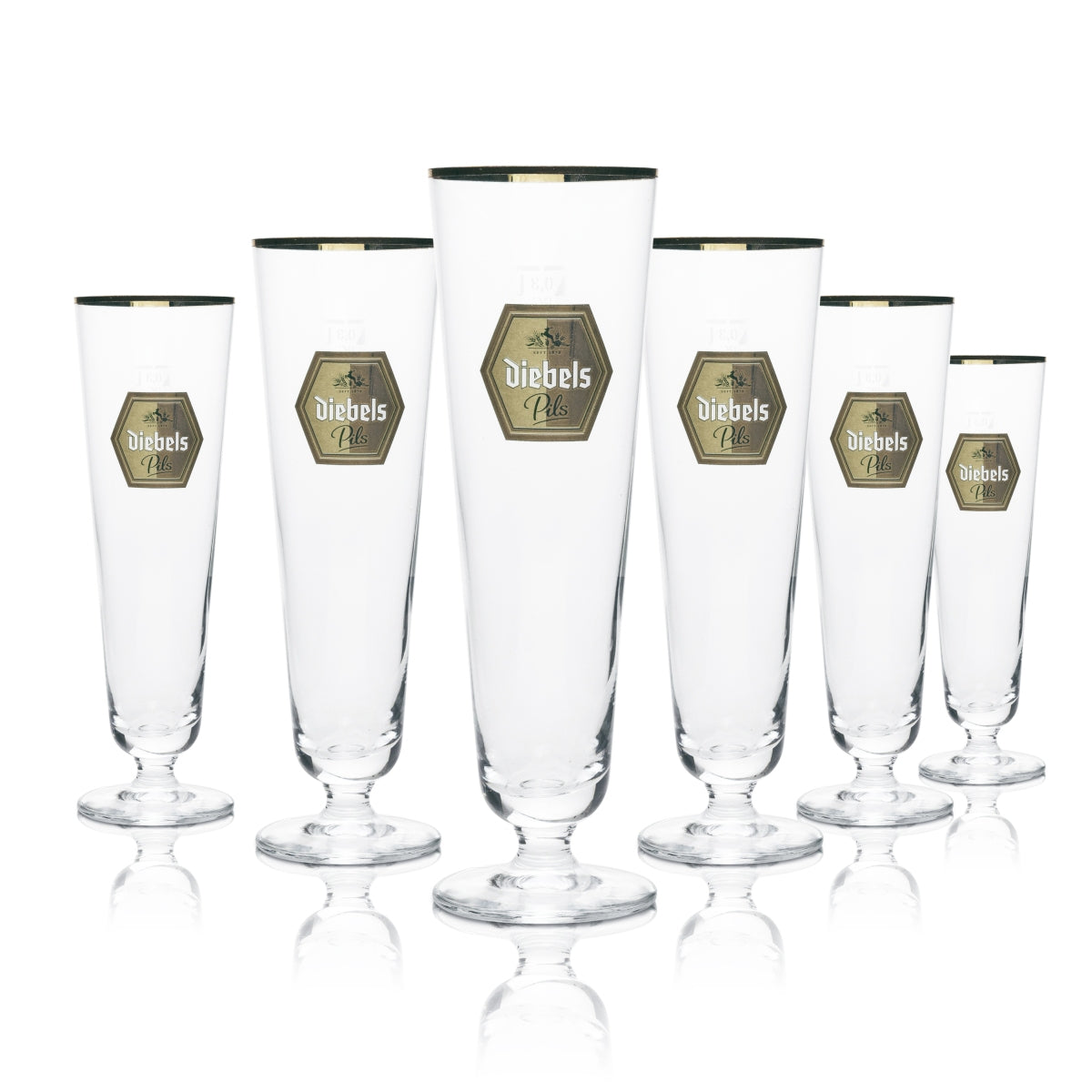6 bicchieri da birra Diebels 0,3 l a forma di coppa Pils Ritzenhoff