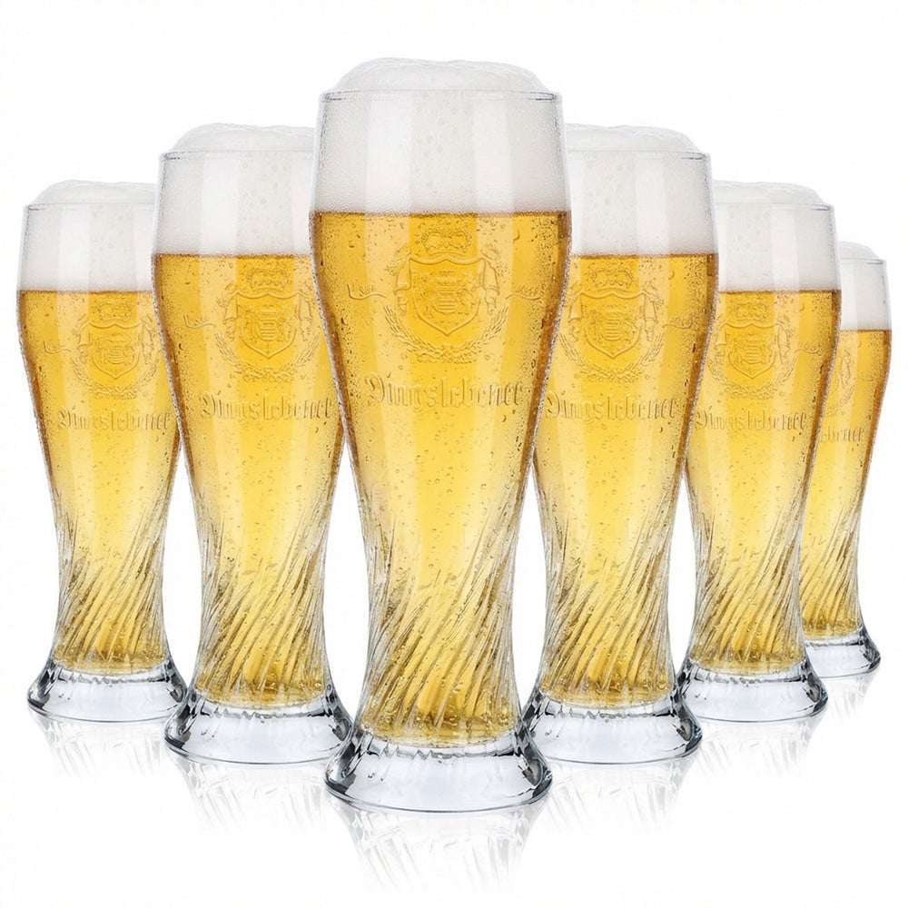 6 bicchieri da birra Dingslebener Bicchieri da birra bianca Bicchieri da birra 0,3 l Rilievo Perlsee