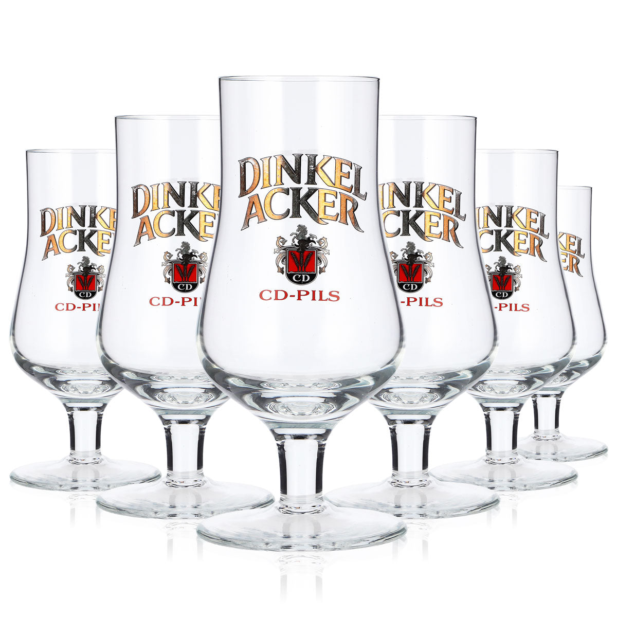 6 bicchieri da birra "Dinkel Acker" da 0,2 l, a forma di tulipano, CD-Pils, Sahm, bicchiere da birra a calice