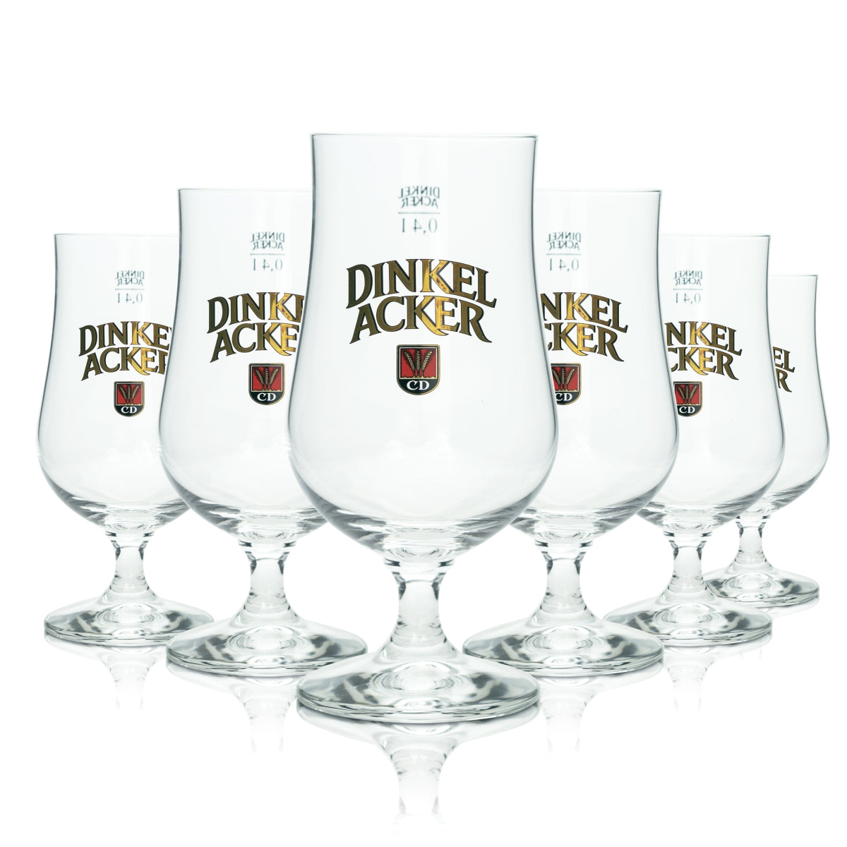 6 bicchieri da birra in vetro 0,4 l con logo Toscana Sahm Pils, forma a tulipano, birrificio