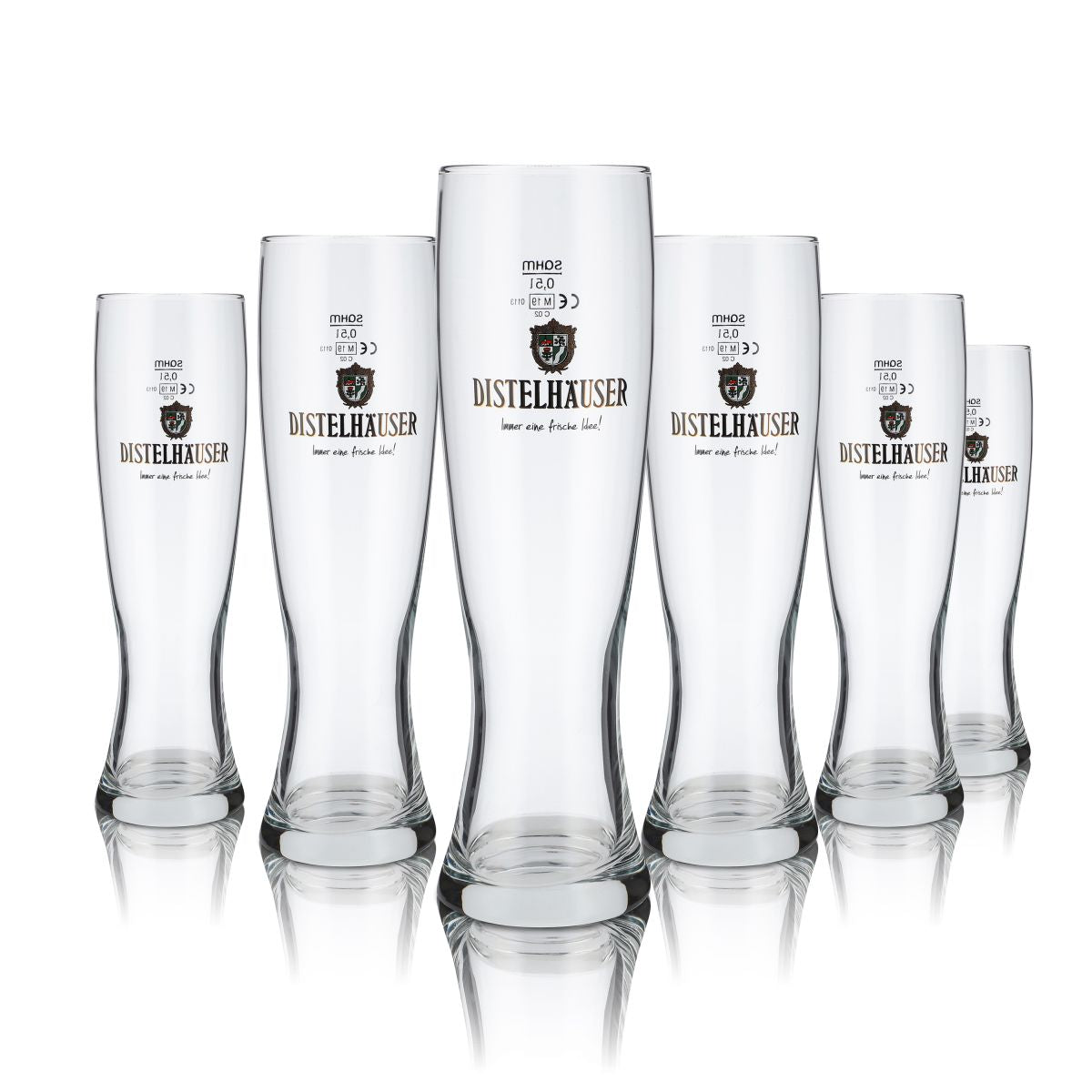 6 bicchieri Distelhäuser da 0,5 l Set di bicchieri da birra bianca Hefeweizen Brauerei Gastro