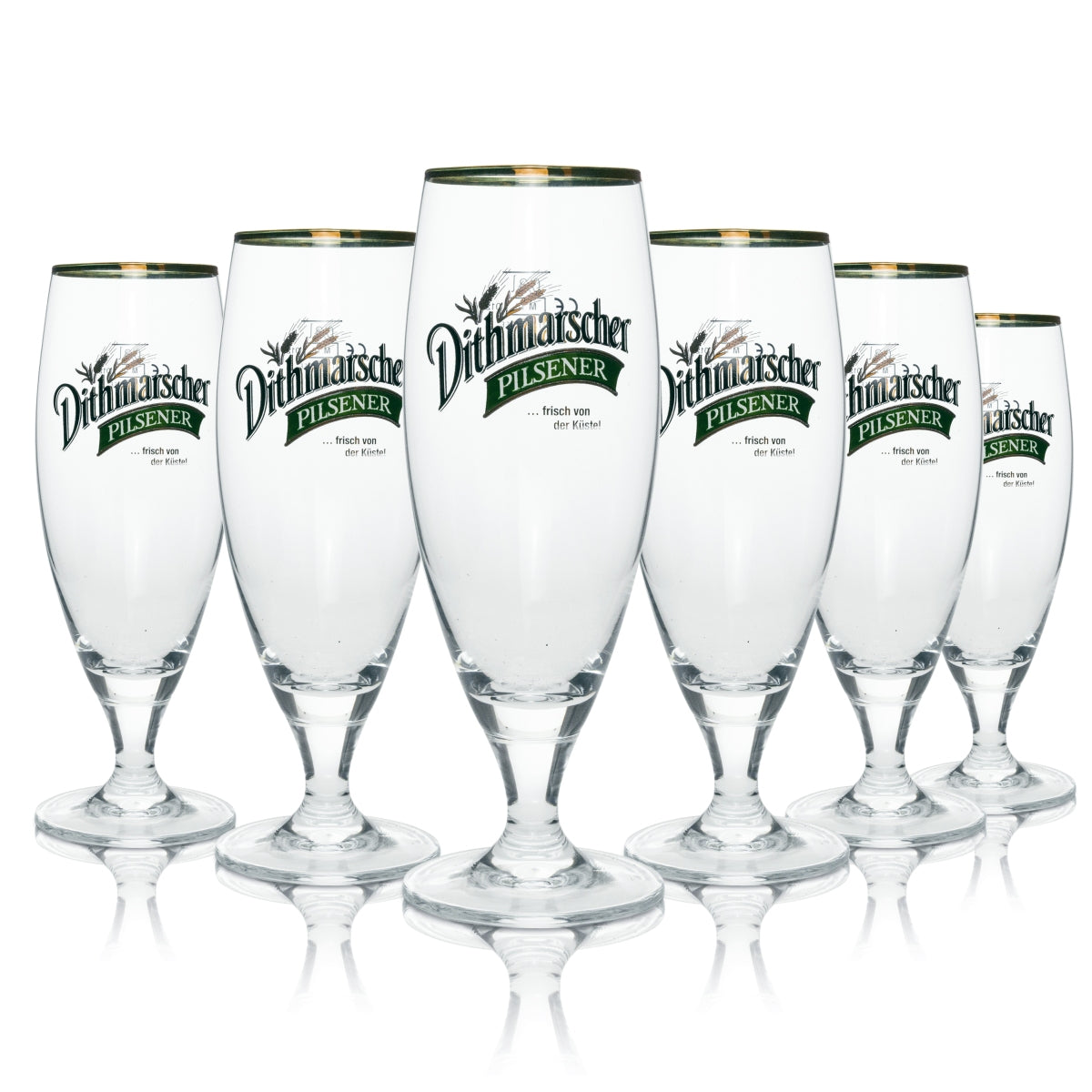 6 bicchieri da birra Dithmarscher Pilsener "…freschi dalla costa!" 0,3 l Ritzenhoff