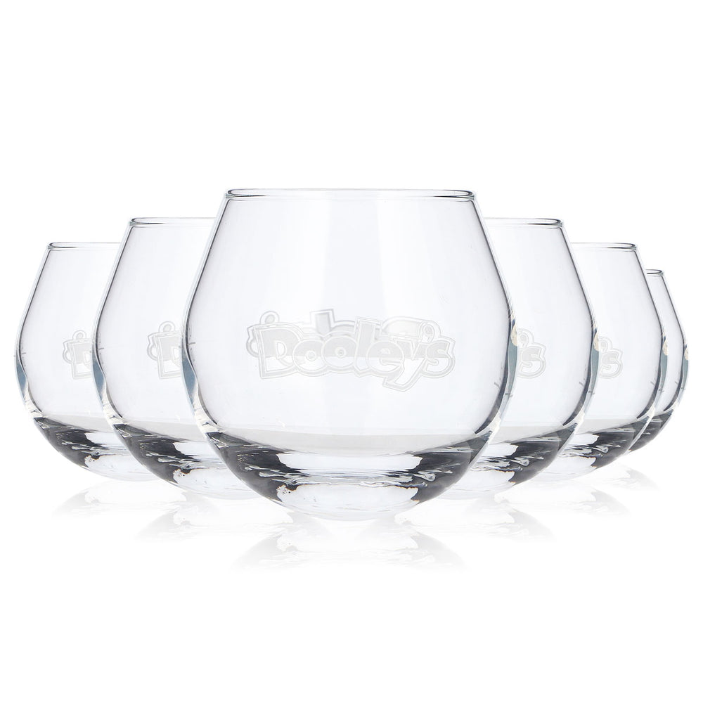 6 bicchieri da liquore Dooley's "Toffee Tipper" con logo bianco in rilievo e base oscillante (set da 6)