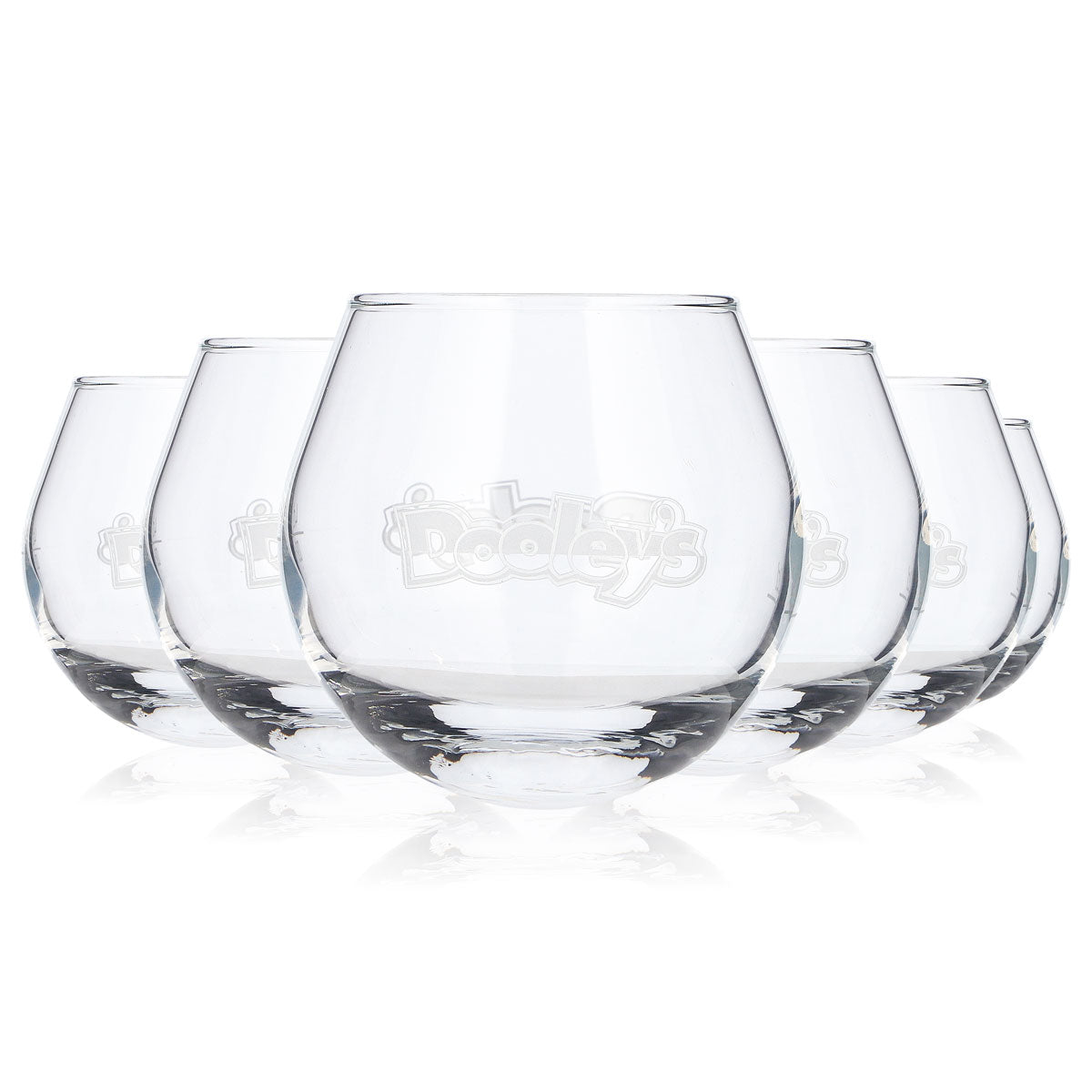 6 bicchieri da liquore Dooley's "Toffee Tipper" con logo bianco in rilievo e base oscillante (set da 6)