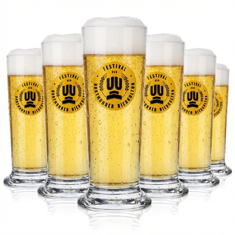 6 bicchieri da birra Dortmunder Union da 0,1 l Bicchieri da festival Bicchieri da birra Tumbler Basic