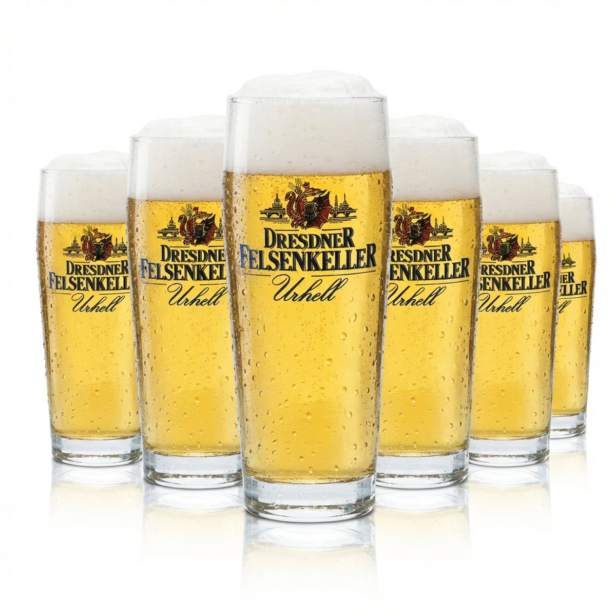 6 bicchieri da birra Dresdner Felsenkeller da 0,3 l, calibrati, per la ristorazione, birrificio