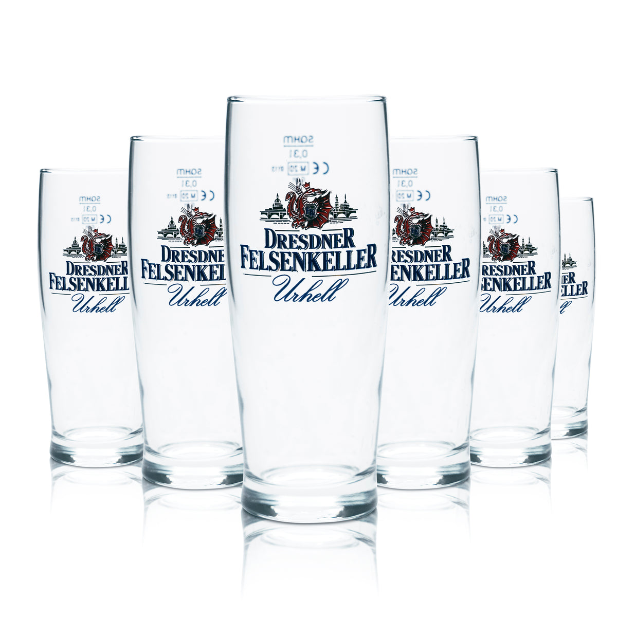 6 bicchieri da birra Dresdner Felsenkeller da 0,3 l, calibrati, per la ristorazione, birrificio – Vista 4