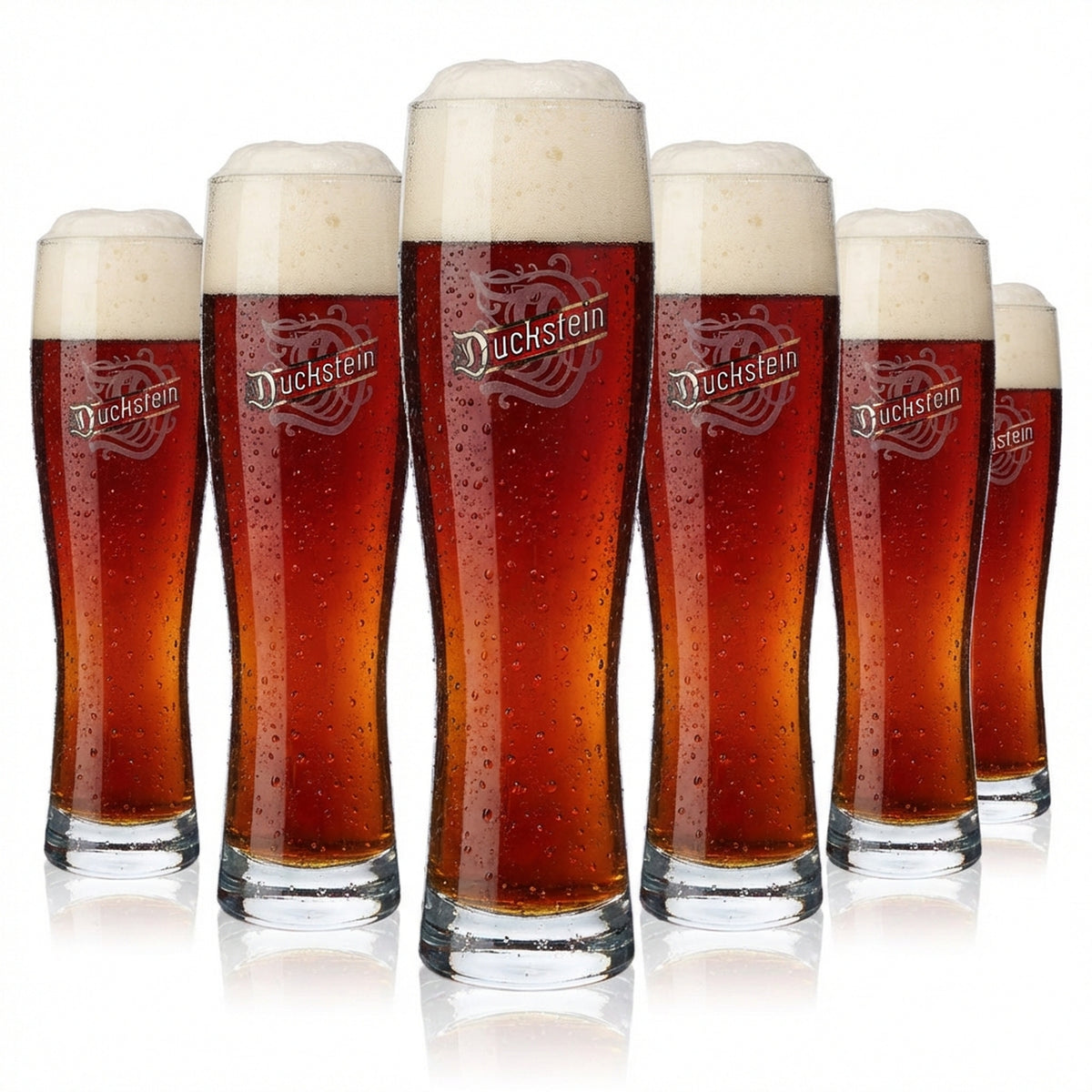 6 bicchieri da birra Duckstein da 0,5 l Bicchieri da birra in vetro con bordo argentato