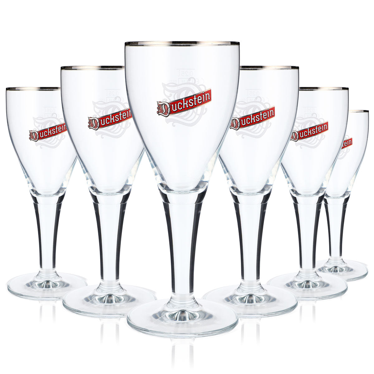 6 bicchieri da birra Duckstein da 0,25 l con bordo platinato e logo Harzer grande – Vista 5