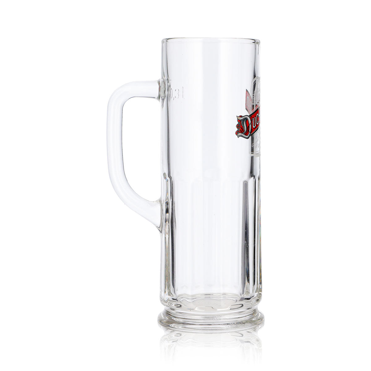 6 bicchieri da birra Duckstein da 0,3 l con logo rosso e cornice bianca in rilievo (set da 6) – Vista 5