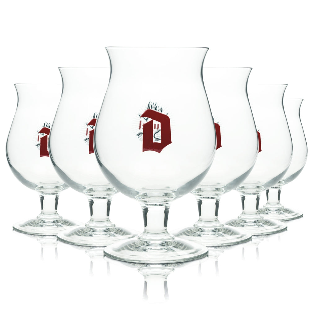 6 bicchieri da birra Duvel 0,33 l, forma a tulipano, birra artigianale, rosso, Beer Verre
