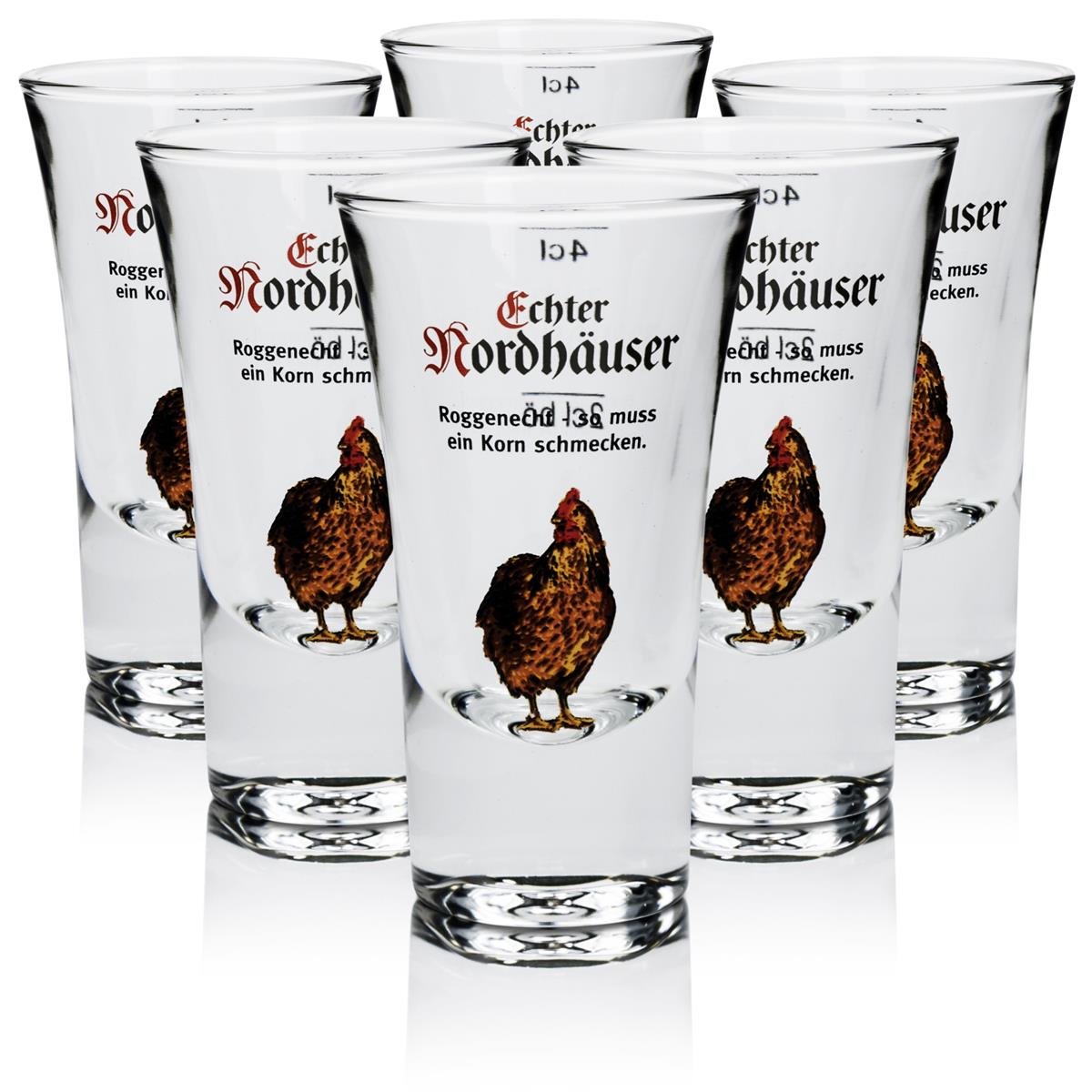 6 bicchierini di acquavite Nordhäuser Korn 4 cl