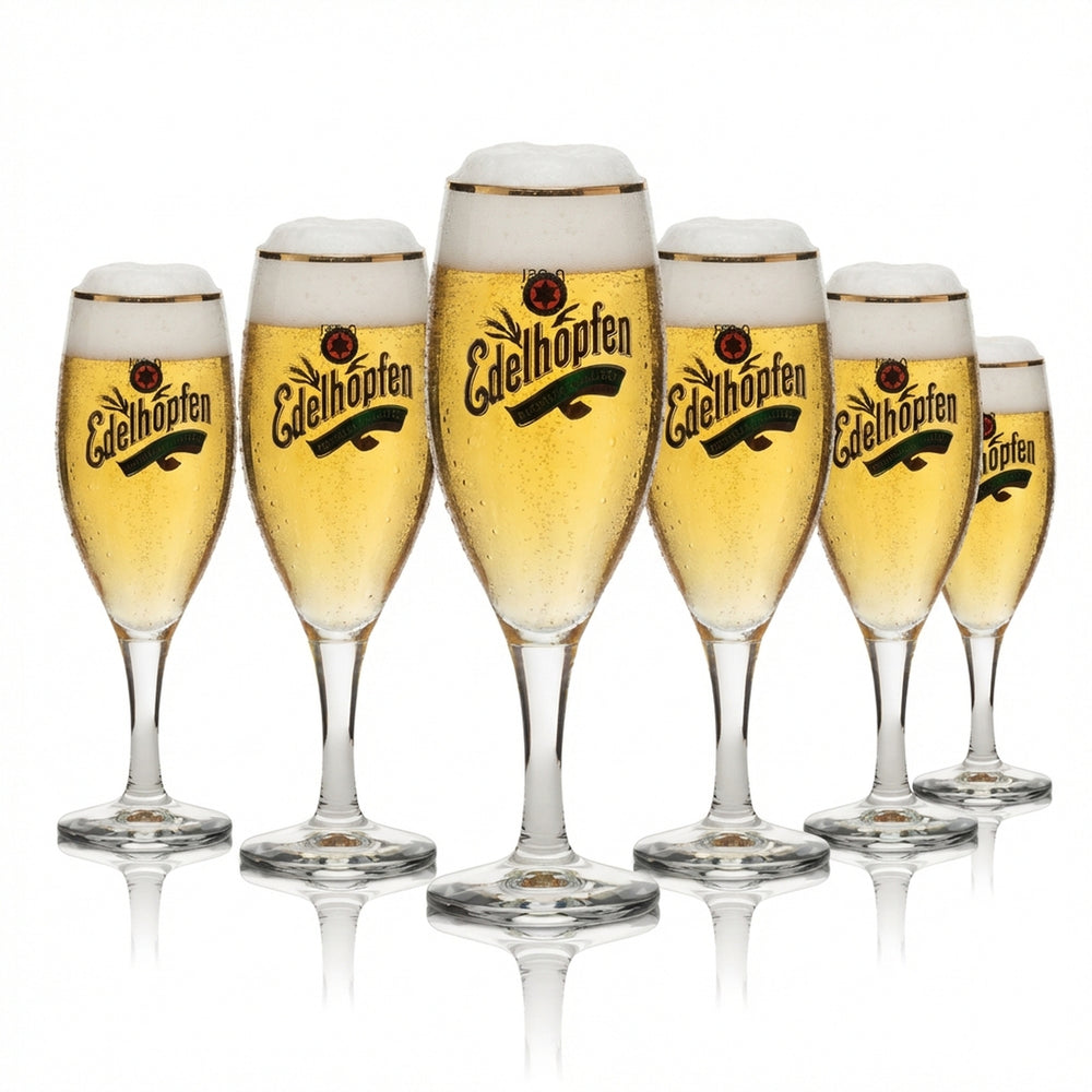 6 bicchieri da birra Edelhopfen 0,25 l con bordo dorato
