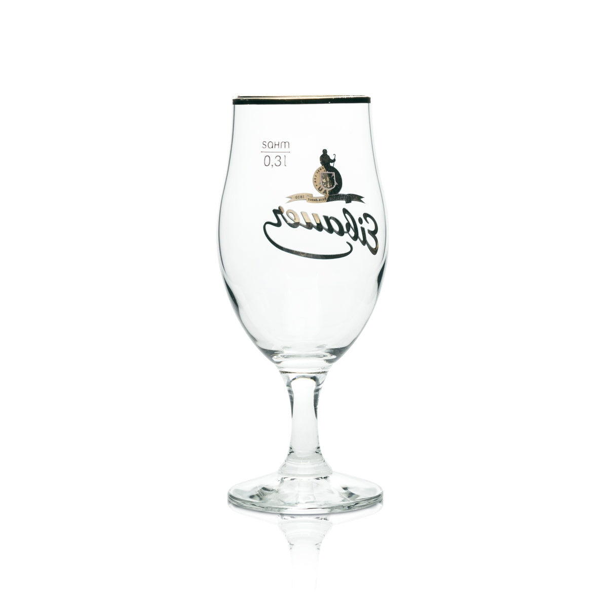 6 bicchieri da birra Eibauer 0,3 l con bordo dorato Rastal Tulipano Bicchieri da birra Pils con stelo Bar – Vista 3