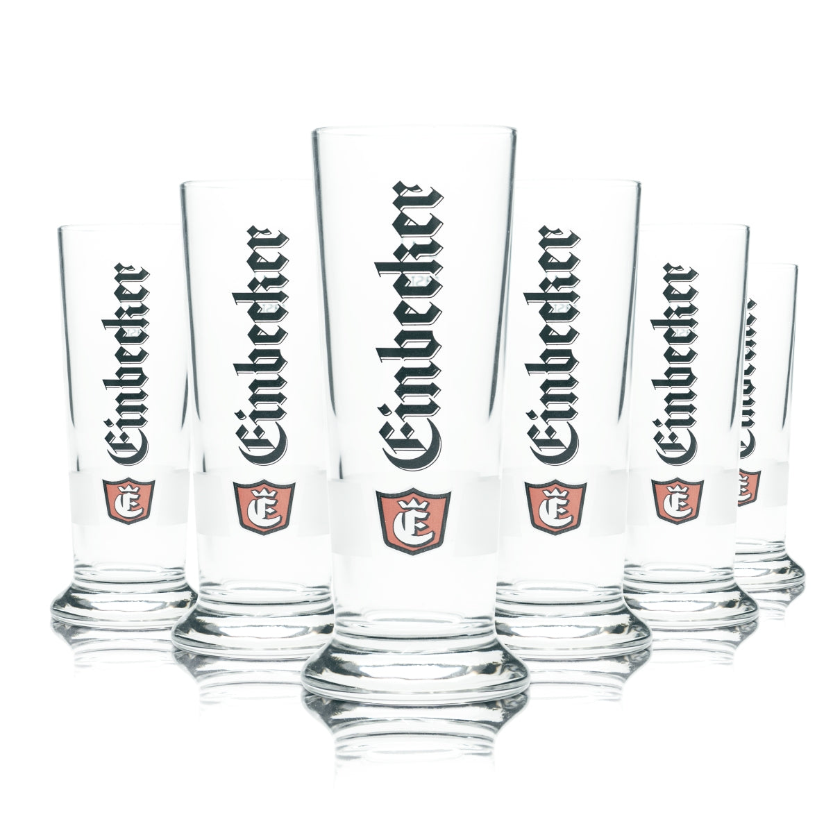 6 bicchieri da birra Einbecker 0,1 l, forma a coppa, scena Seattle, bicchieri da birrificio, coppa, bar gastronomico