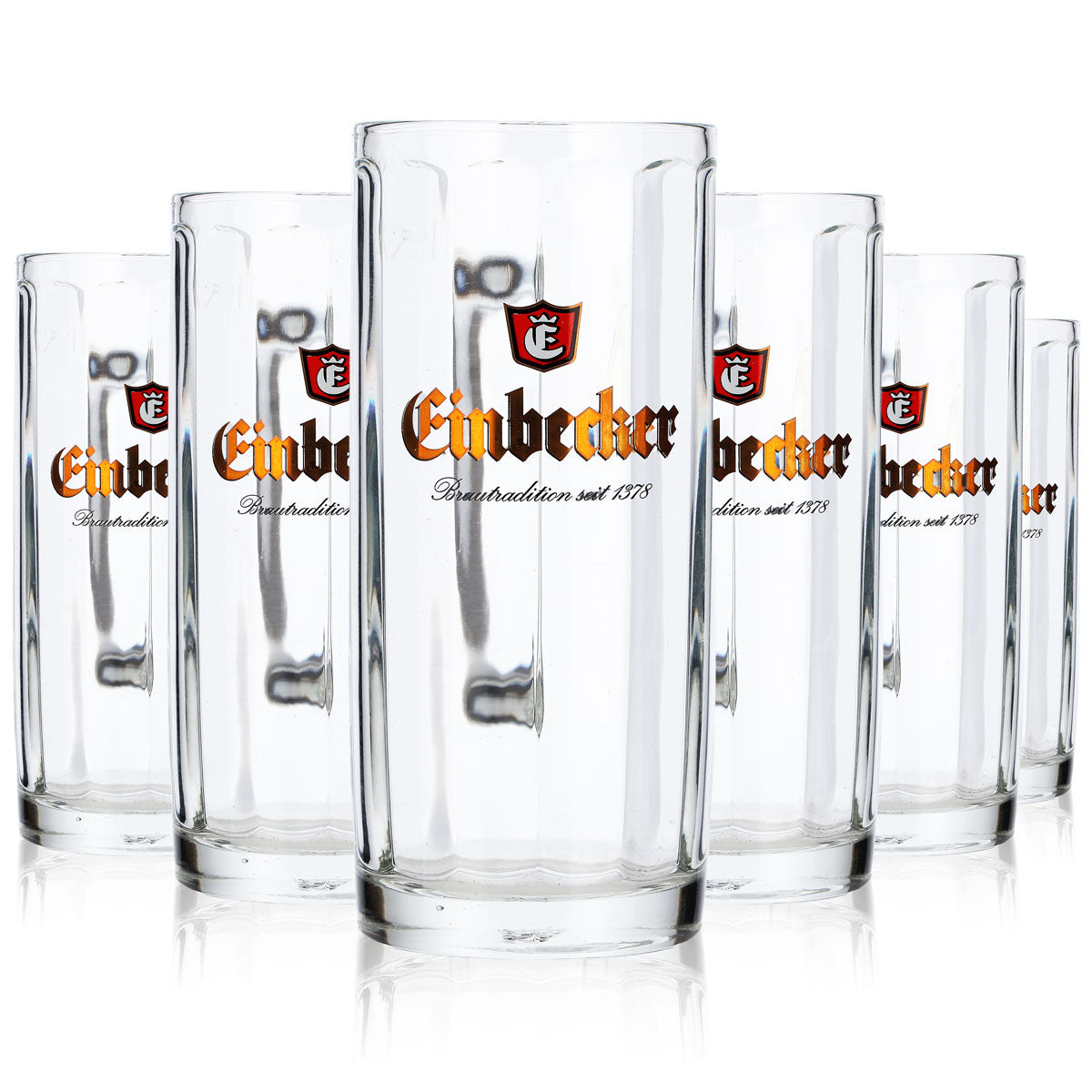 6 bicchieri da birra Einbecker 0,2 l con scritta dorata in rilievo Sahm Moldau – Vista 7